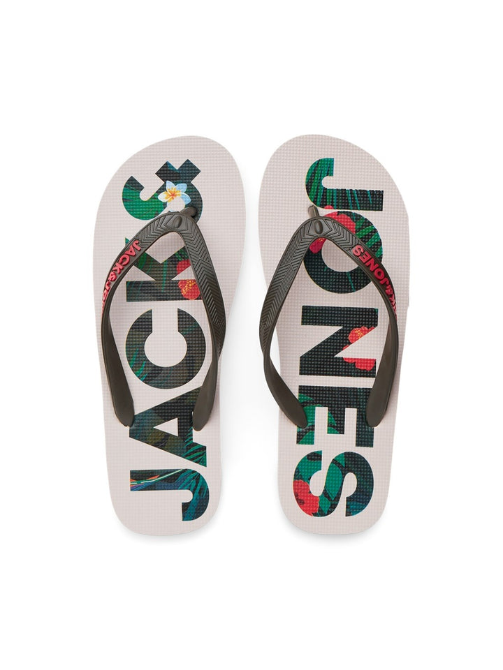 Hausschuhe LOGO PALMENMUSTER Olive Night MOONBEAM