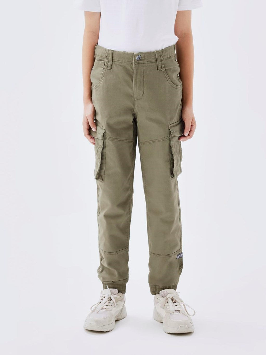 Kids broek RYAN CARGO Deep Lichen Green Round Fit
