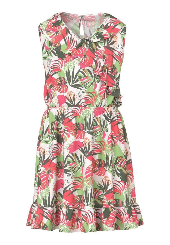 Kids jurk VINAYA Bright White Tropical Regular Fit