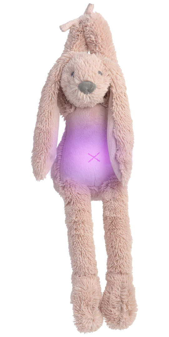 Knuffel Rabbit Richie Nightlight with soothing sounds Old Pink 34cm