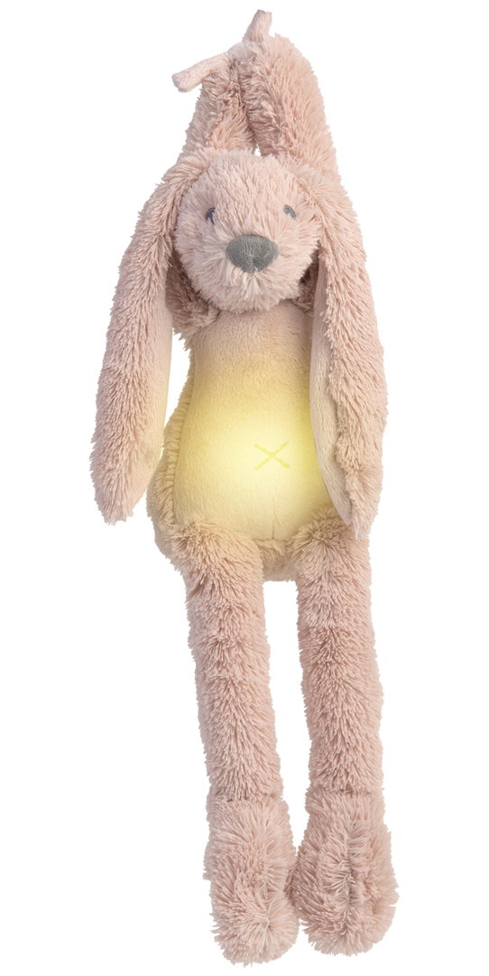 Knuffel Rabbit Richie Nightlight with soothing sounds Old Pink 34cm