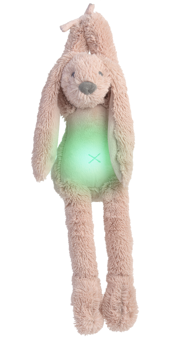 Knuffel Rabbit Richie Nightlight with soothing sounds Old Pink 34cm