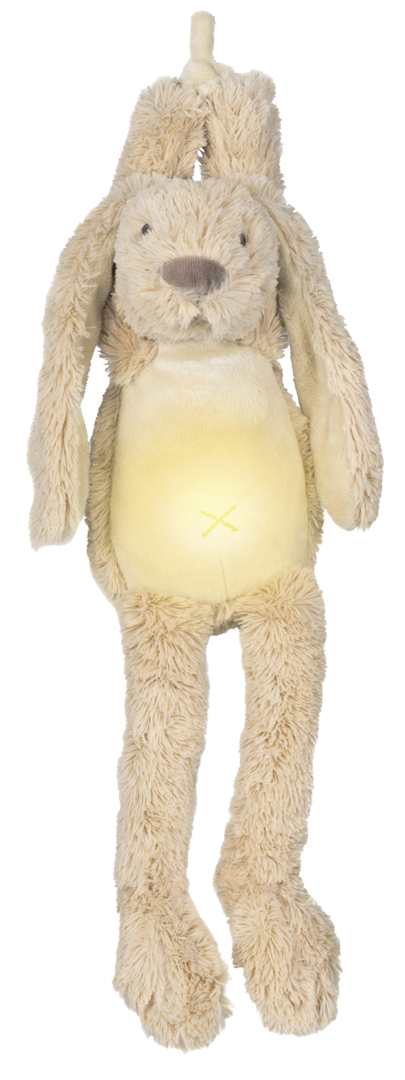 Knuffel Rabbit Richie Nightlight with soothing sounds Beige 34cm