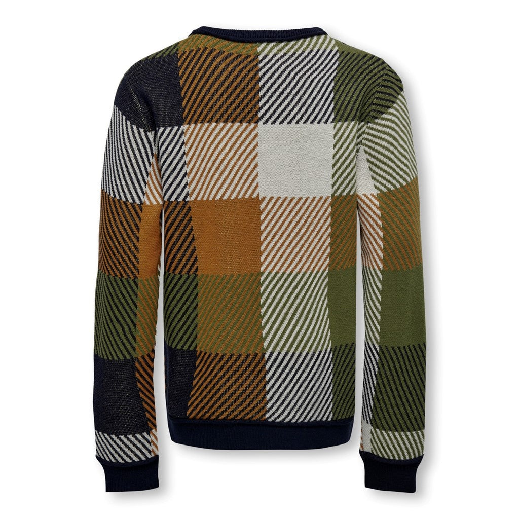 Kinderpullover SAGE CHECK Nachthimmel W. WINTER MOSS / CATHAY SPICE / SILVER LINNING