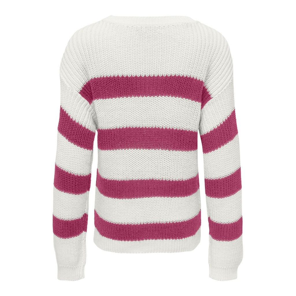 Kids trui SIF STRIPED Cloud Dancer Red Violet
