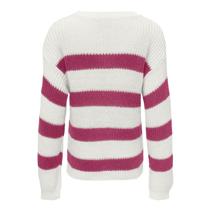 Kids trui SIF STRIPED Cloud Dancer Red Violet