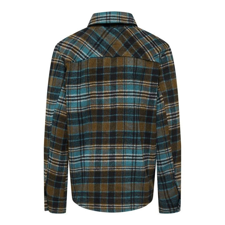 Kids blouse NEWNIALL CHECK SHACKET Dark Earth Storm Blue/Black/Pumice Stone