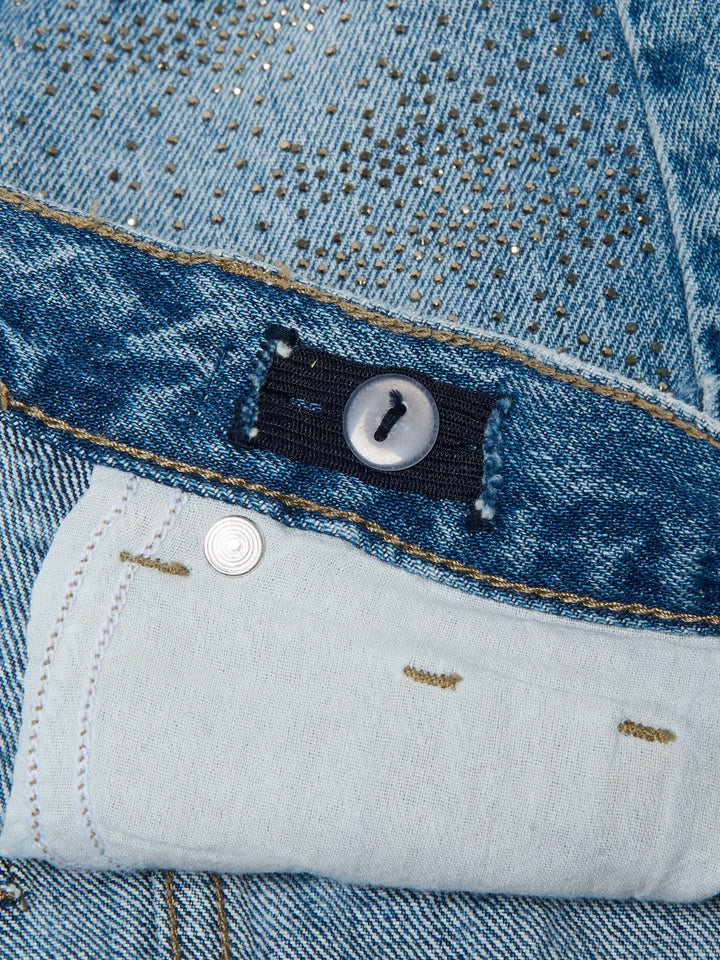 Kinderrock STELLA RHINESTONE Hellblauer Denim