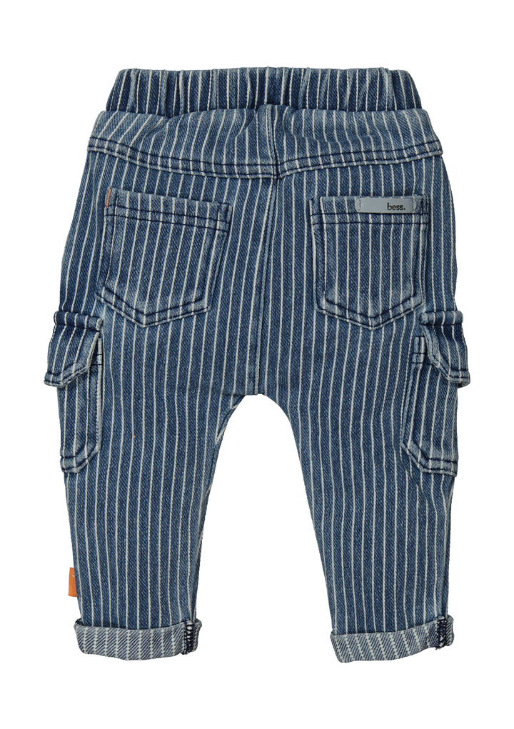 Broek Denim Striped Stone Wash