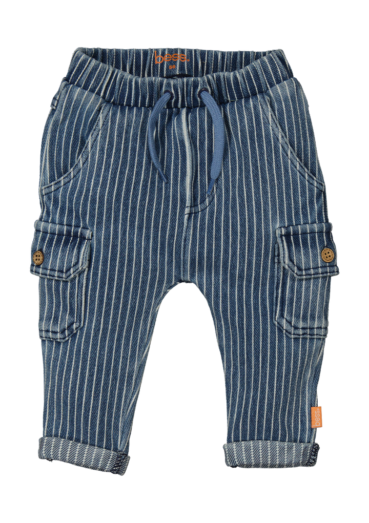 Broek Denim Striped Stone Wash