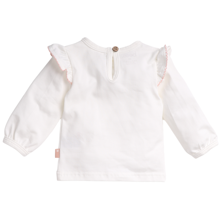 Langarmshirt Rüschen Off White