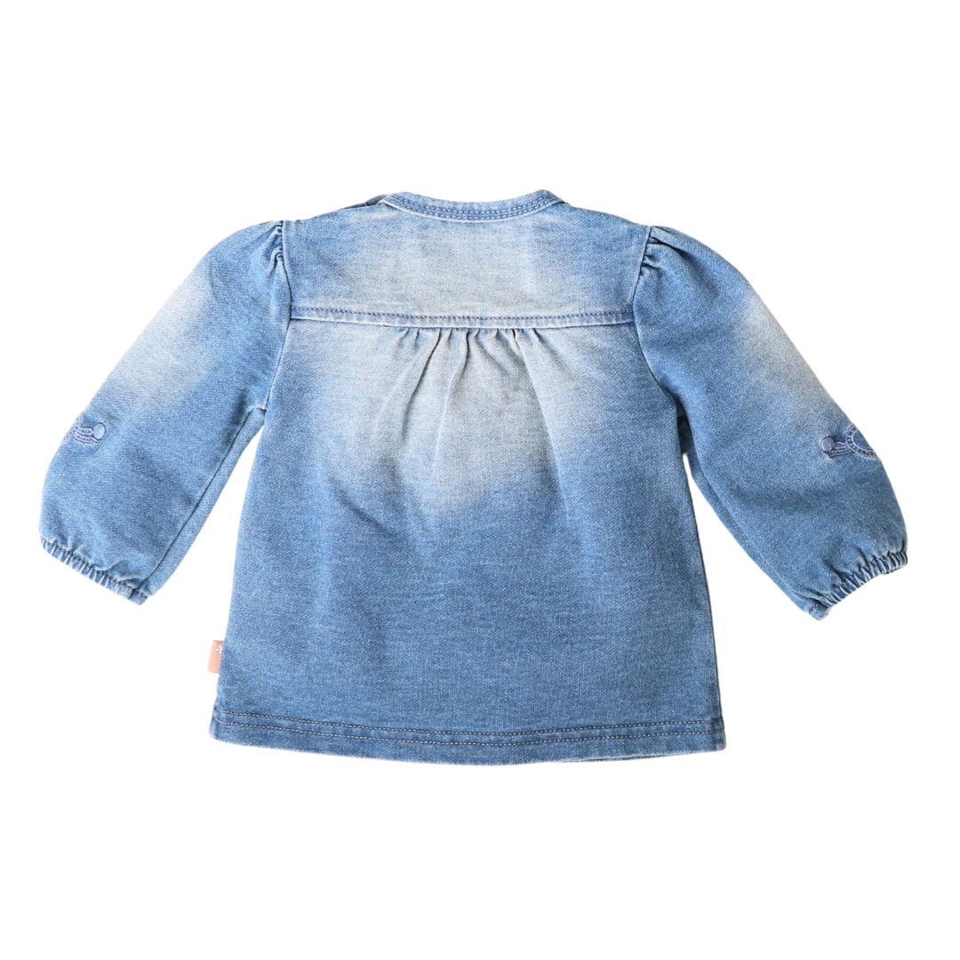 Jeansbluse Stickerei Snow Wash