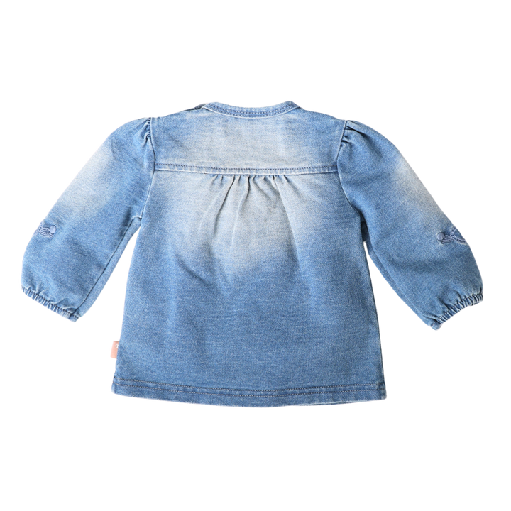 Jeansbluse Stickerei Snow Wash