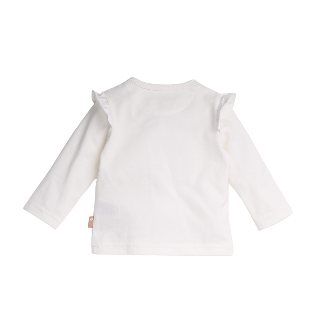 Langarmshirt Rüschen Herz Off White