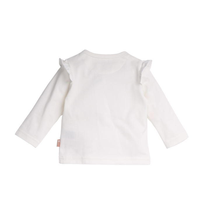 Langarmshirt Rüschen Herz Off White