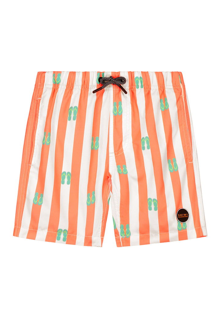 Badehose Flipflops Neon Orange