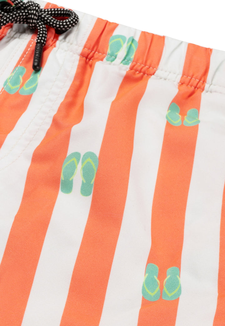 Badehose Flipflops Neon Orange