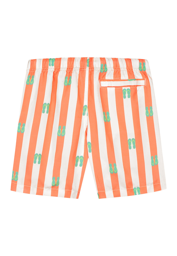 Badehose Flipflops Neon Orange