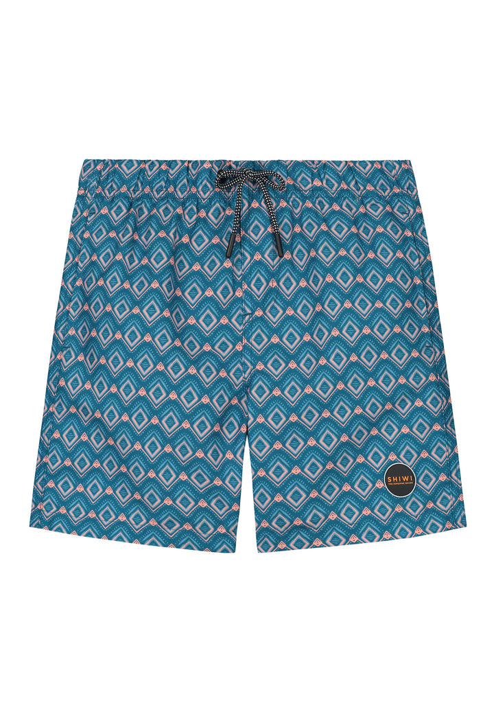 Badeshorts Aztekenfliese Tintenblau