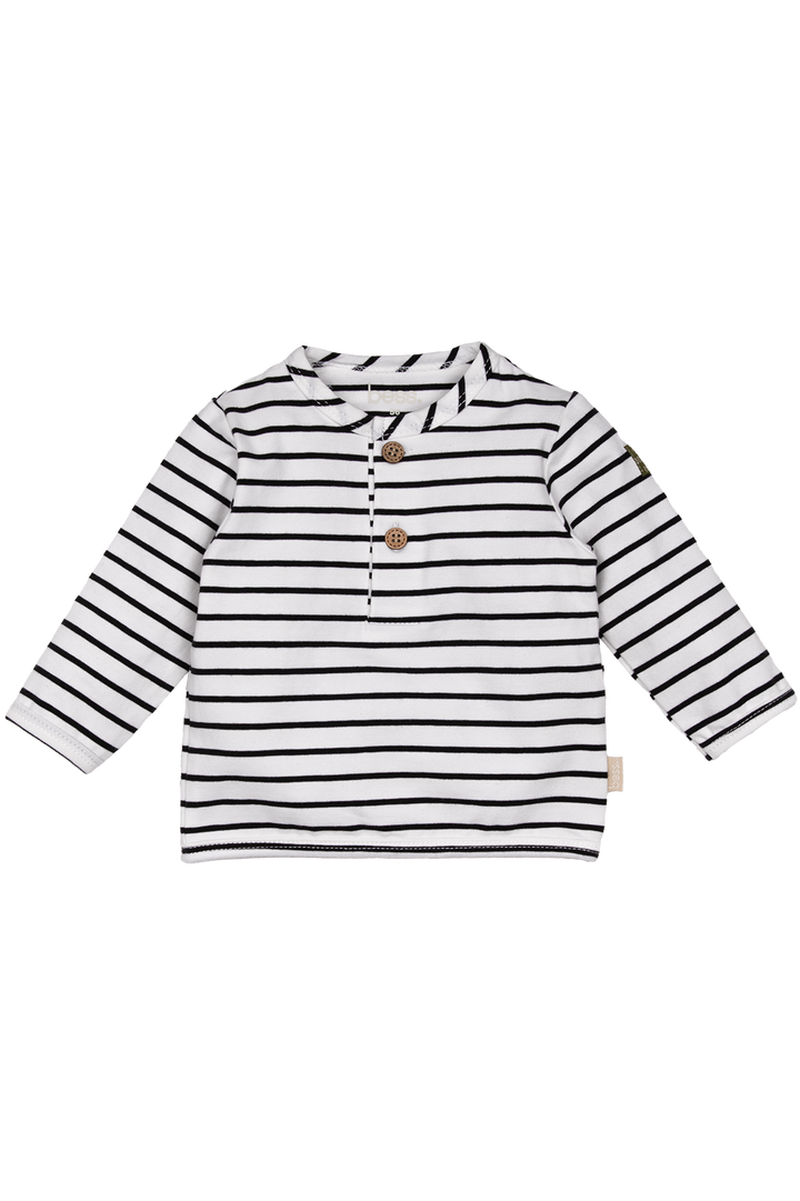 Hemd Henley Gestreift Off White