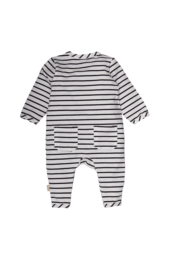 Boxpak Henley Striped Off White