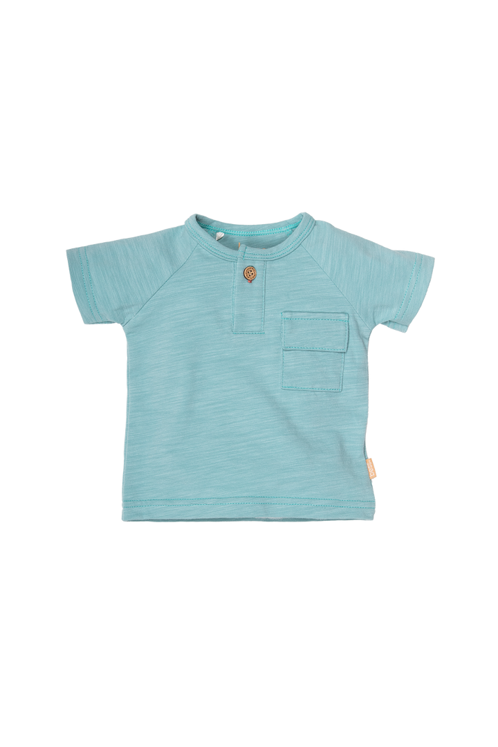 Hemd sh.sl. Tasche Aqua