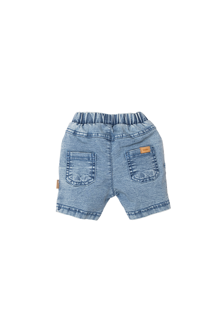 Short Jog Denim Stone Wash