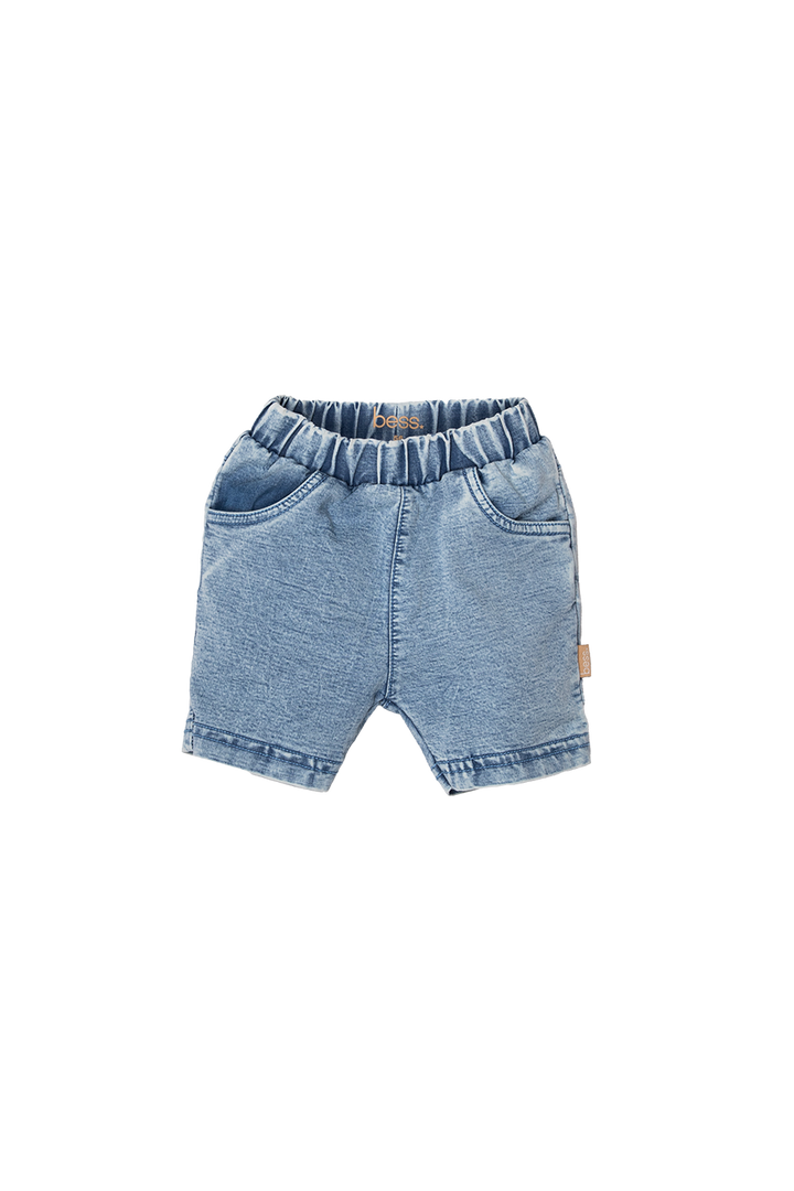 Short Jog Denim Stone Wash