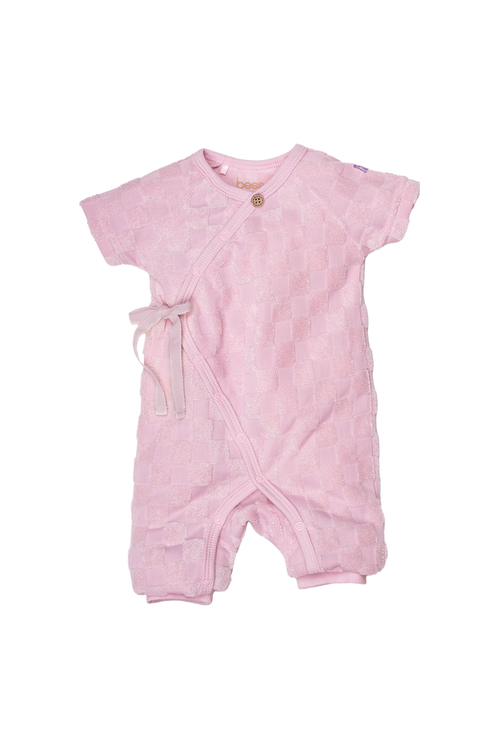 Playsuit Wrap Towelling Peach Powder