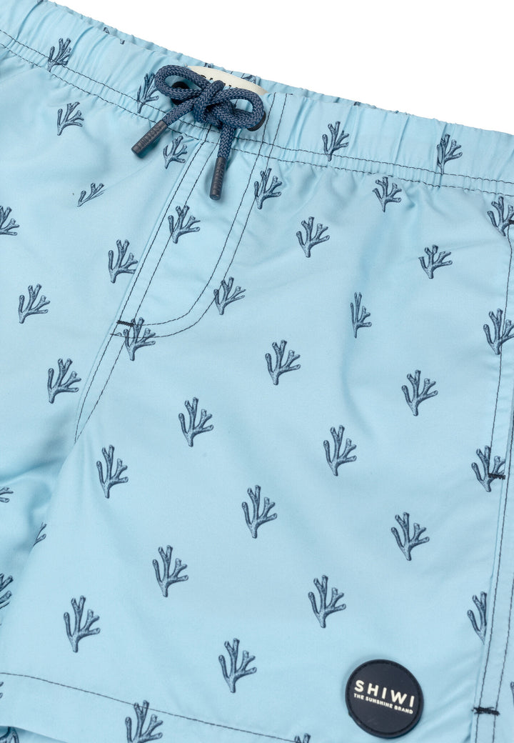 Zwemshort MILO 4 inch sketched coral blue sky sketched coral