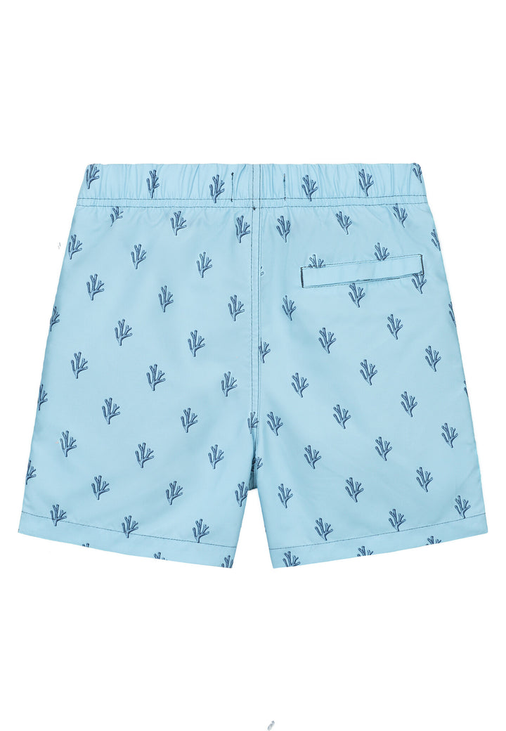 Zwemshort MILO 4 inch sketched coral blue sky sketched coral