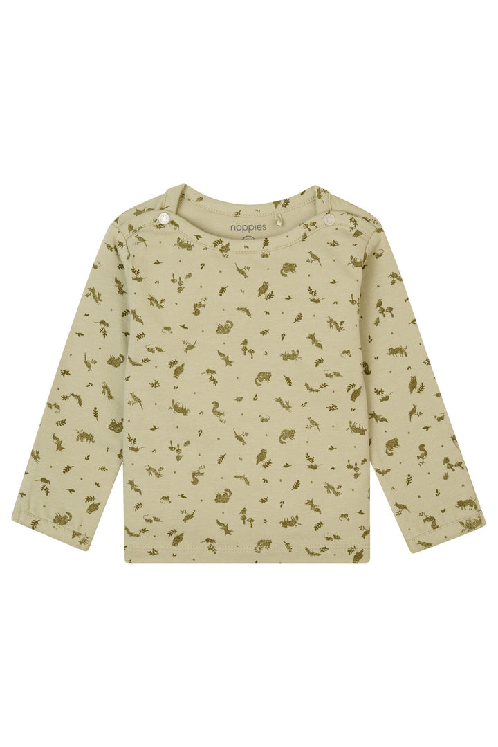 Longsleeve Guia allover print Moss Gray