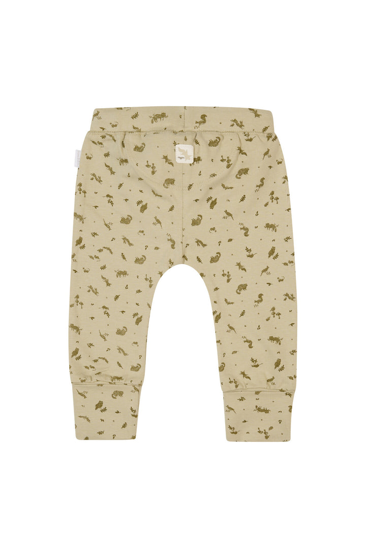 Broek Gray slim fit allover print Moss Gray