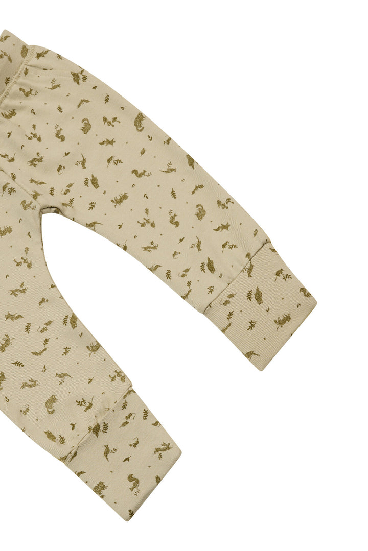 Broek Gray slim fit allover print Moss Gray