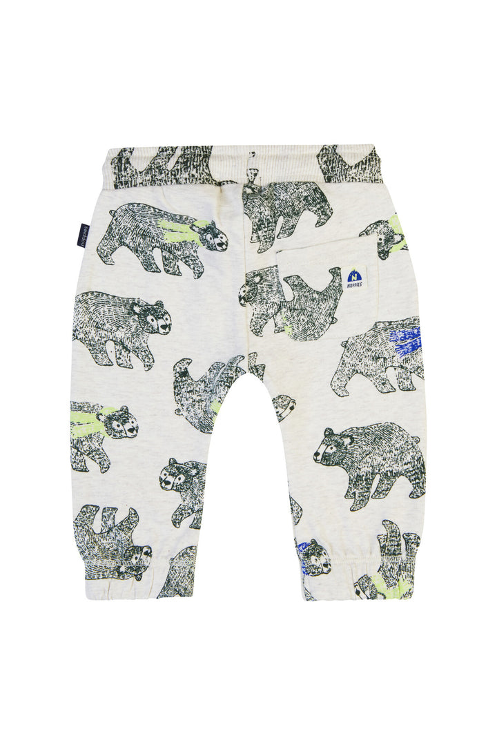 Broek Garlitos relaxed fit allover print Oatmeal Melange