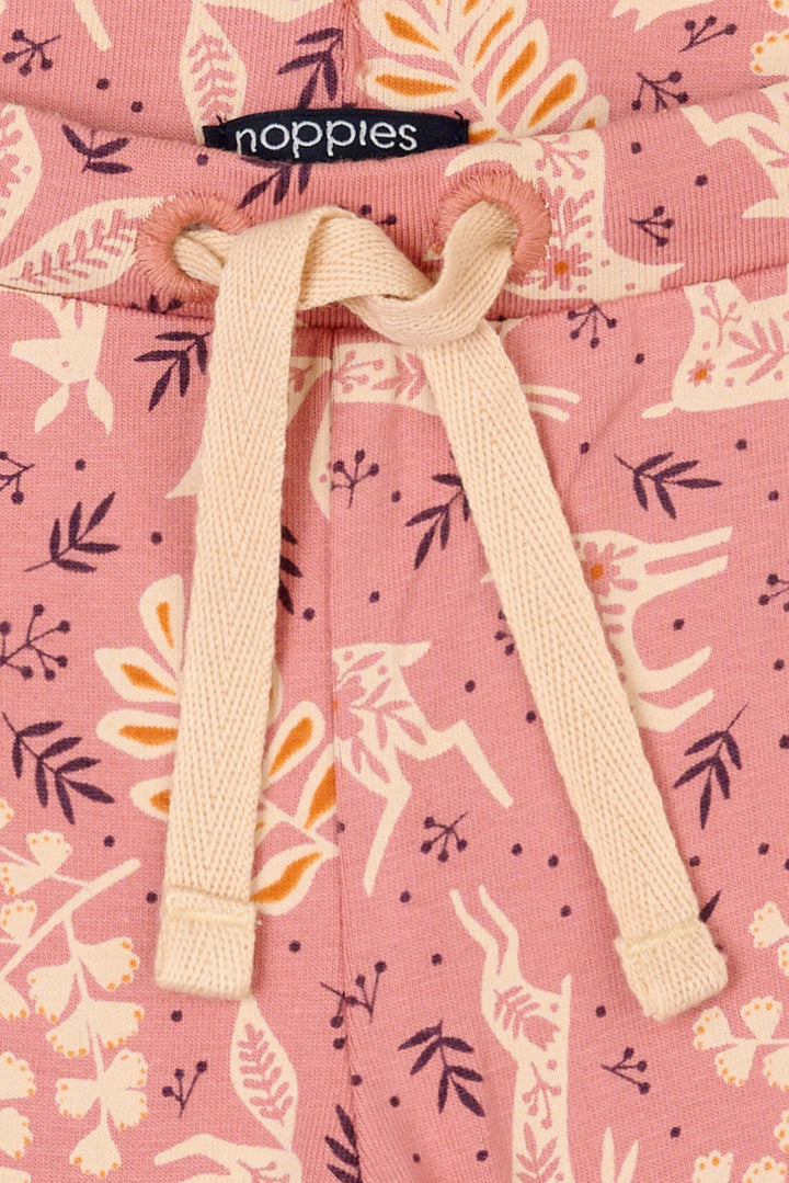 Broek Frias slim fit allover print Old Rose