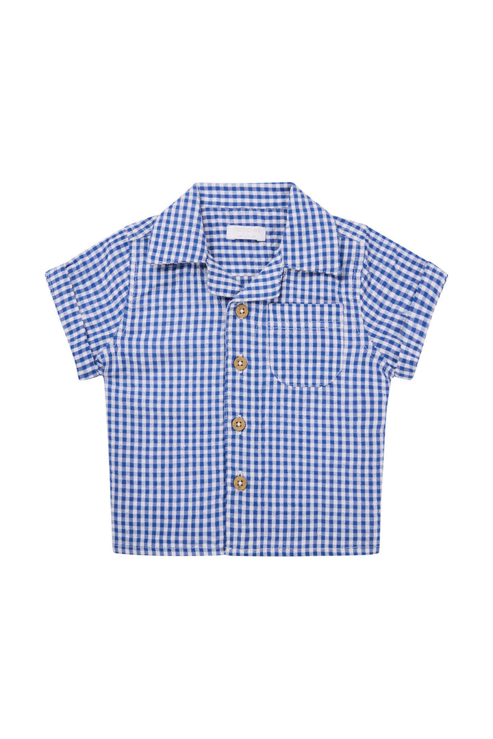 Blouse Osnabruck Check Pattern BLAUW