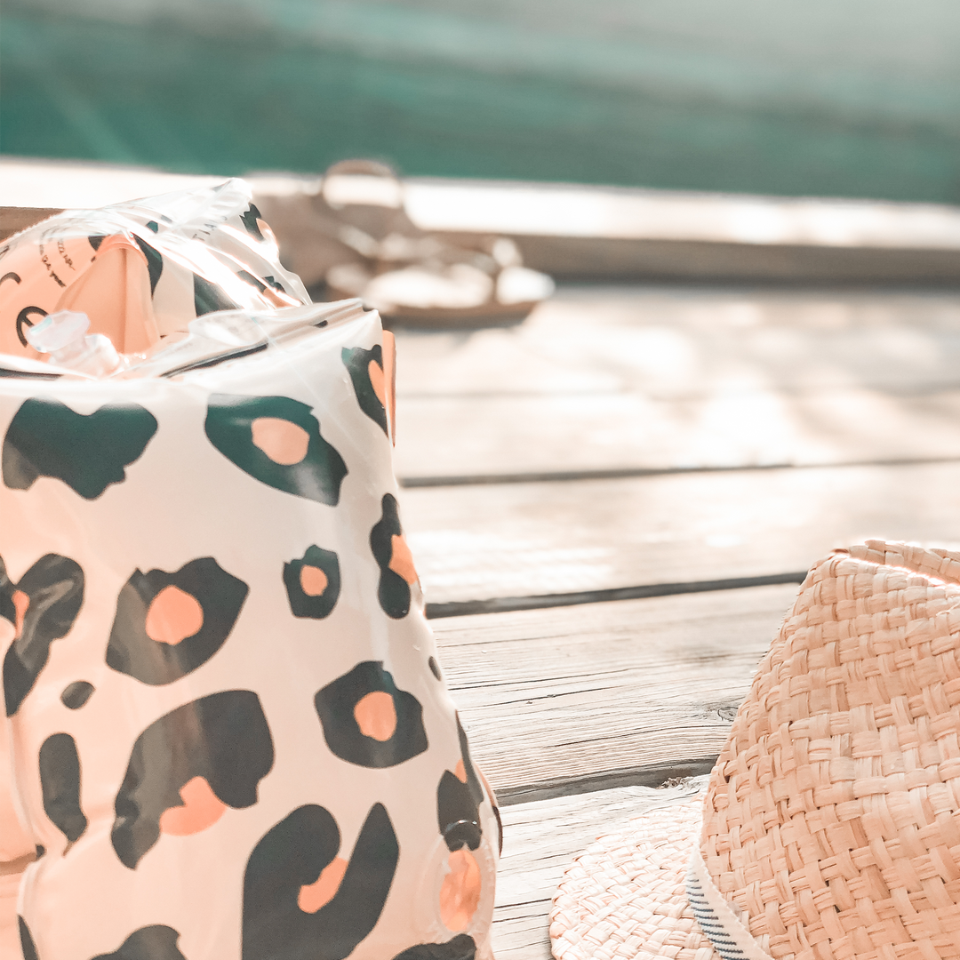 Zwembandjes 2 - 6 jaar Beige Panterprint 17 x 9 x 18 cm 2 - 6 Jaar 15 - 30 kg