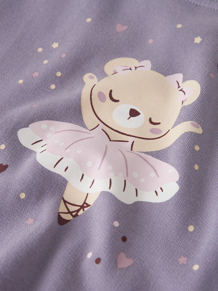 Valona Pullover - lila - Lavender Gray Ballerina Bear