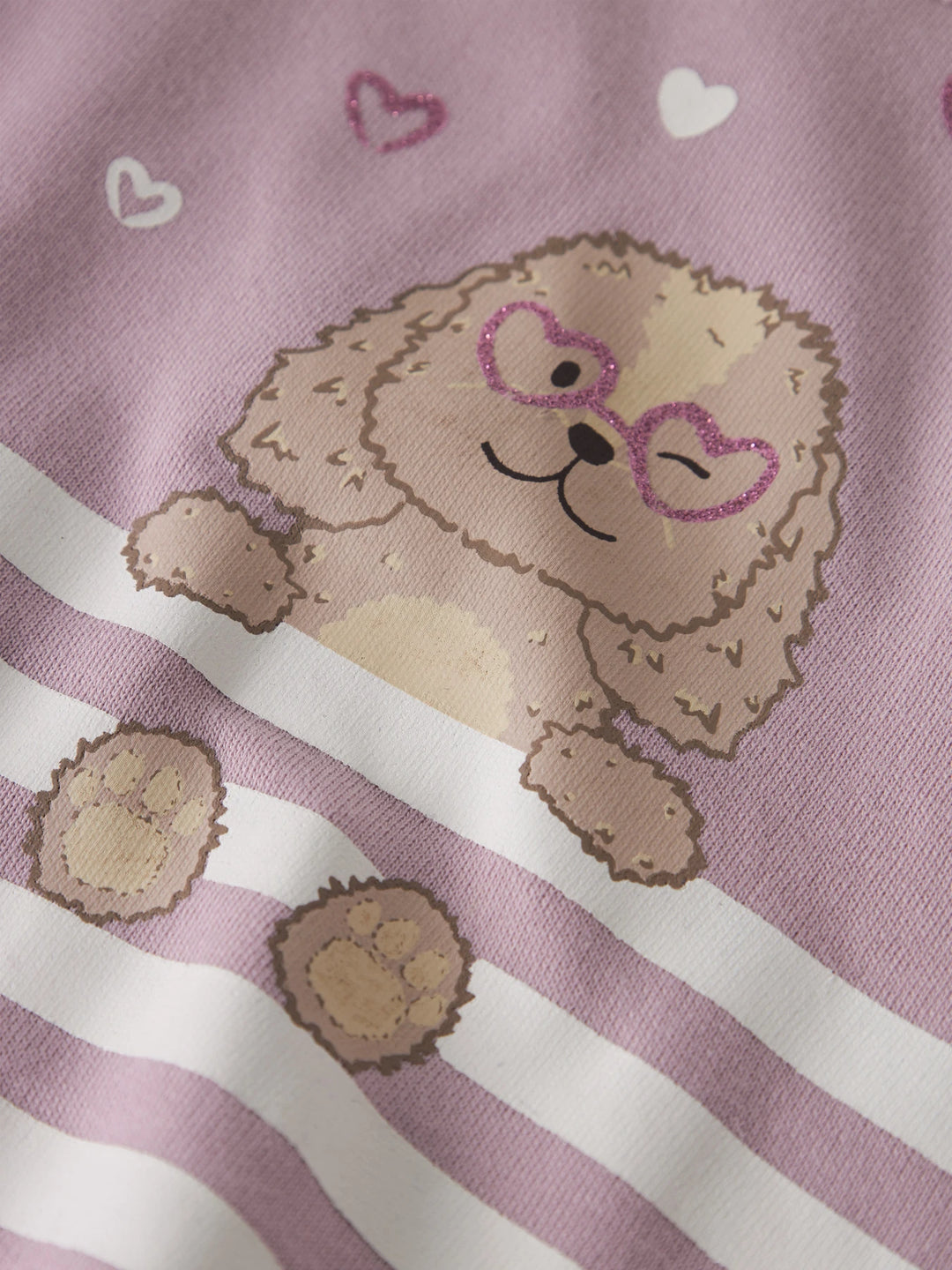 Valona Trui - roze - Dawn Pink Dog Heart Stripe