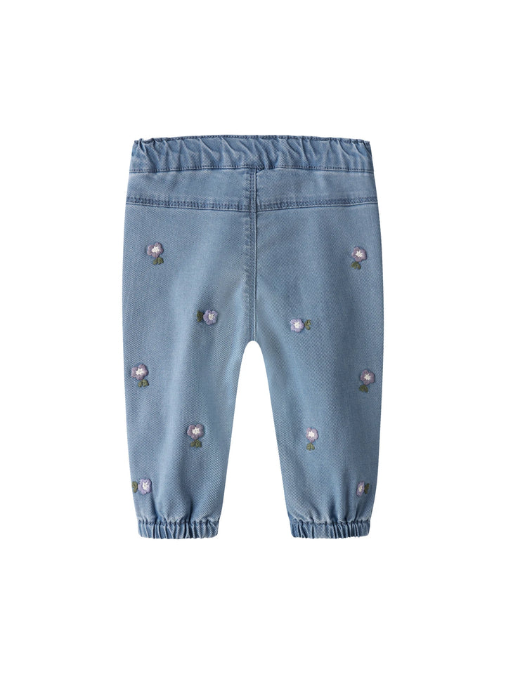Rose Broek - blauw - Denim Blue FLOWER EMB