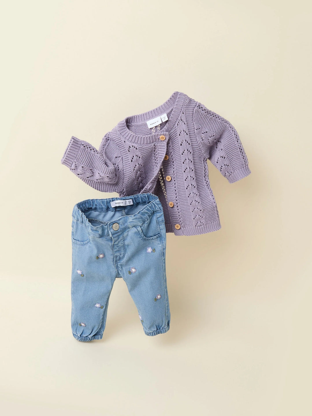 Rose Broek - blauw - Denim Blue FLOWER EMB