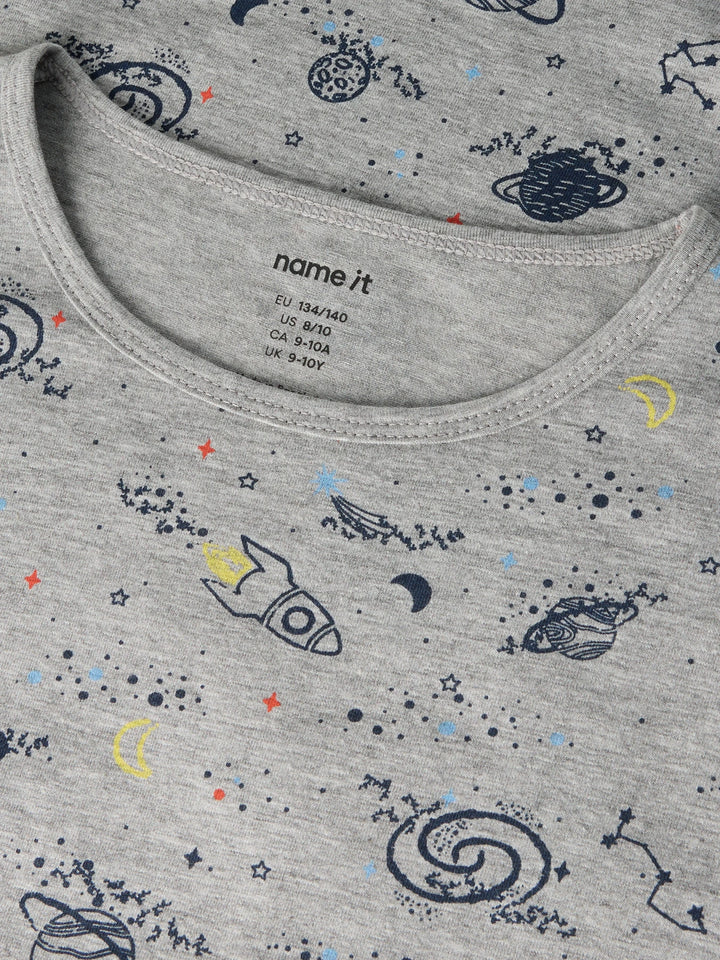 Nightset Pyjama - grijs - Grey Melange