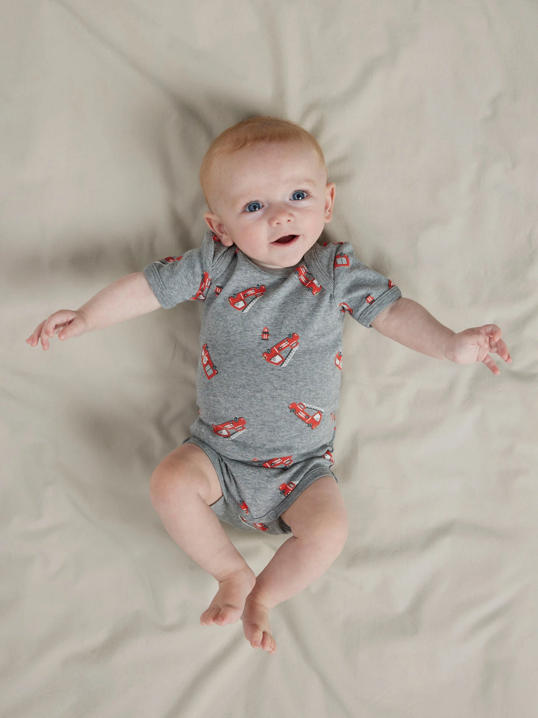 Body-Strampler - grau - Grey Melange mit Kaschmirblau + Dunkelsaphir