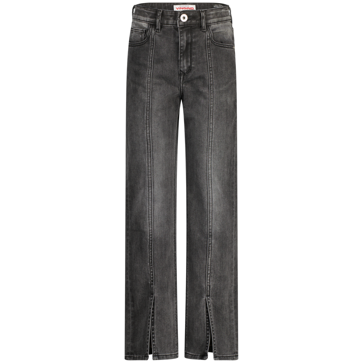 Spijkerbroek Catie Split Dark Grey Vintage Straight