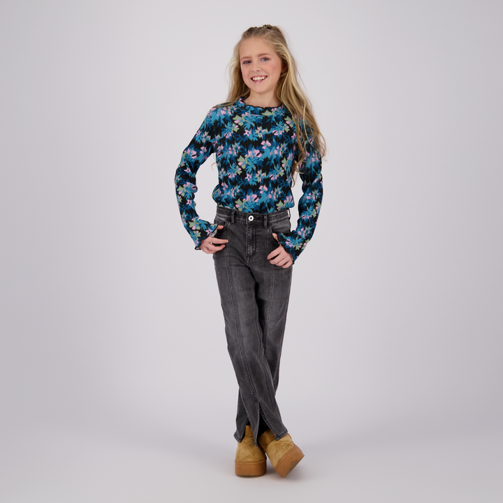 Spijkerbroek Catie Split Dark Grey Vintage Straight