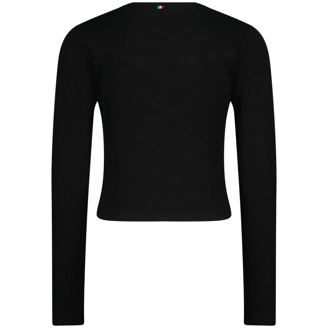 Longsleeve G - basic - rib detail Deep Black Comfort