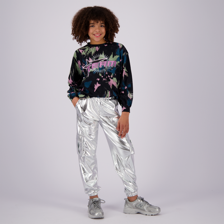 Broek Shyla Silver Metallic Comfort