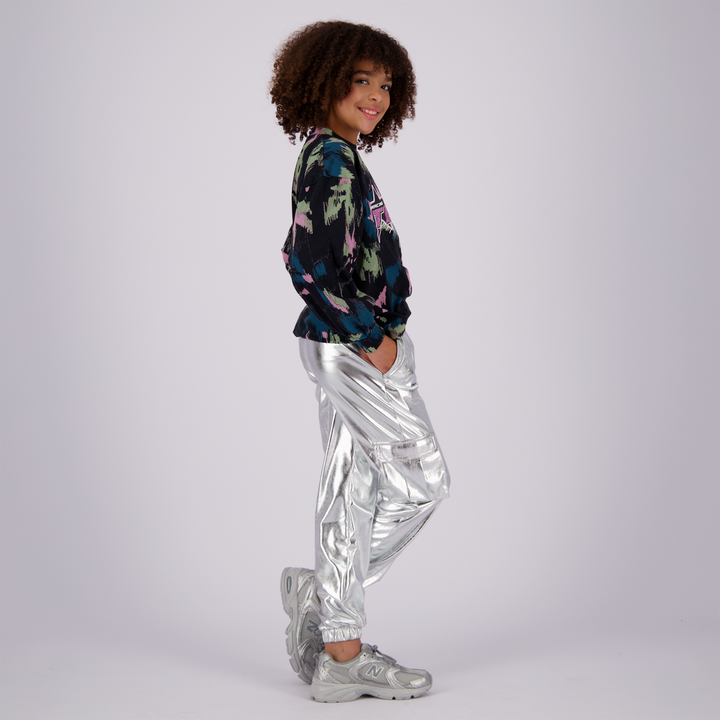 Broek Shyla Silver Metallic Comfort