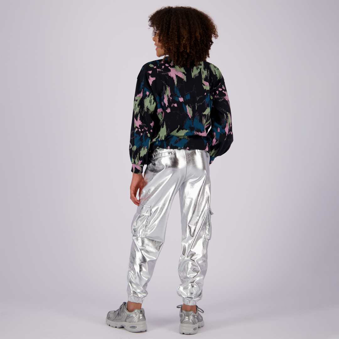Broek Shyla Silver Metallic Comfort